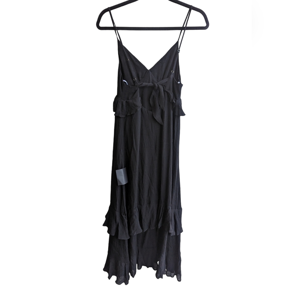 Lulu's Black Ruffle Midi Dress - Picture 5 of 10